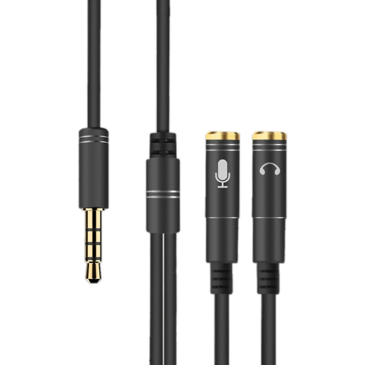 2 in 1 3.5mm Male to Double 3.5mm Female TPE High-elastic Audio Cable... Black