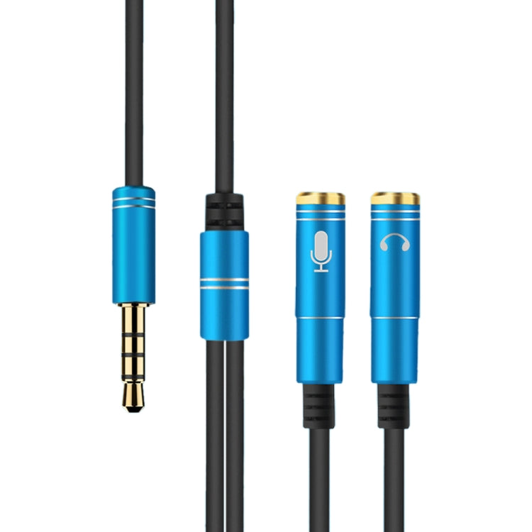 2 in 1 3.5mm Male to Double 3.5mm Female TPE High-elastic Audio Cable... Blue