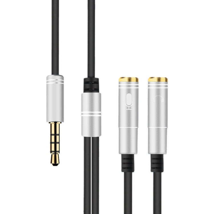 2 in 1 3.5mm Male to Double 3.5mm Female TPE High-elastic Audio Cable... Silver