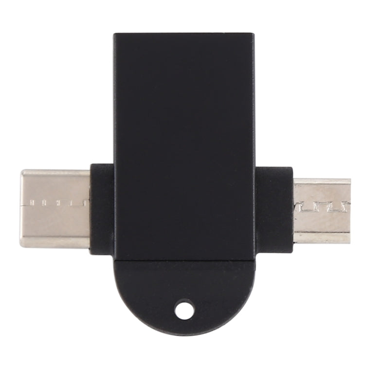 USB 3.0 Female to USB-C / Type-C Male + Micro USB Male Multi-function OTG Adapter with Sling Hole – Data Transmission