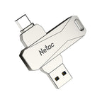 Netac U782C 128GB USB-C / Type-C + USB 3.0 360 Degrees Rotation Zinc Alloy Flash Drive OTG U Disk, 128GB – Anti-Scratch, Data Transmission 128GB