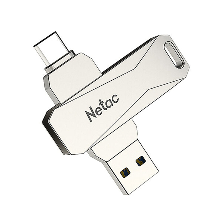 Netac U782C 128GB USB-C / Type-C + USB 3.0 360 Degrees Rotation Zinc Alloy Flash Drive OTG U Disk, 128GB – Anti-Scratch, Data Transmission 128GB