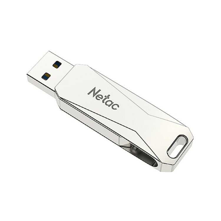 Netac U782C 128GB USB-C / Type-C + USB 3.0 360 Degrees Rotation Zinc Alloy Flash Drive OTG U Disk, 128GB – Anti-Scratch, Data Transmission