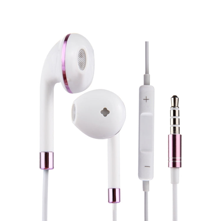 White Wire Body 3.5mm In-Ear Earphone with Line Control & Mic Purple