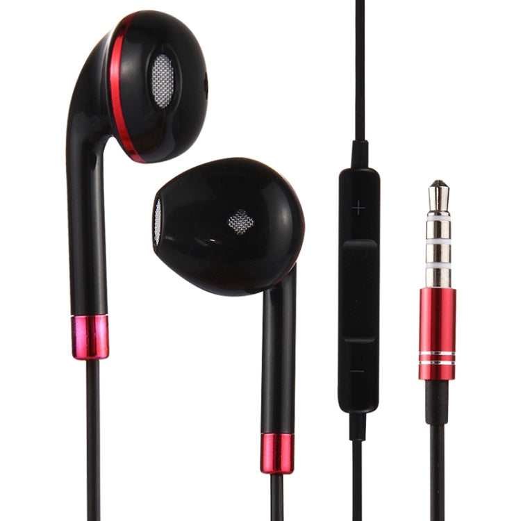 Black Wire Body 3.5mm In-Ear Earphone with Line Control & Mic for... Red
