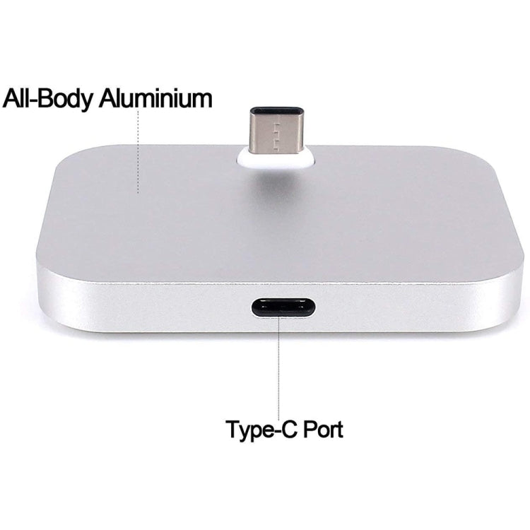 USB-C / Type-C Aluminum Alloy Desktop Station Dock Charger, 1 – Aluminum Alloy, TPU