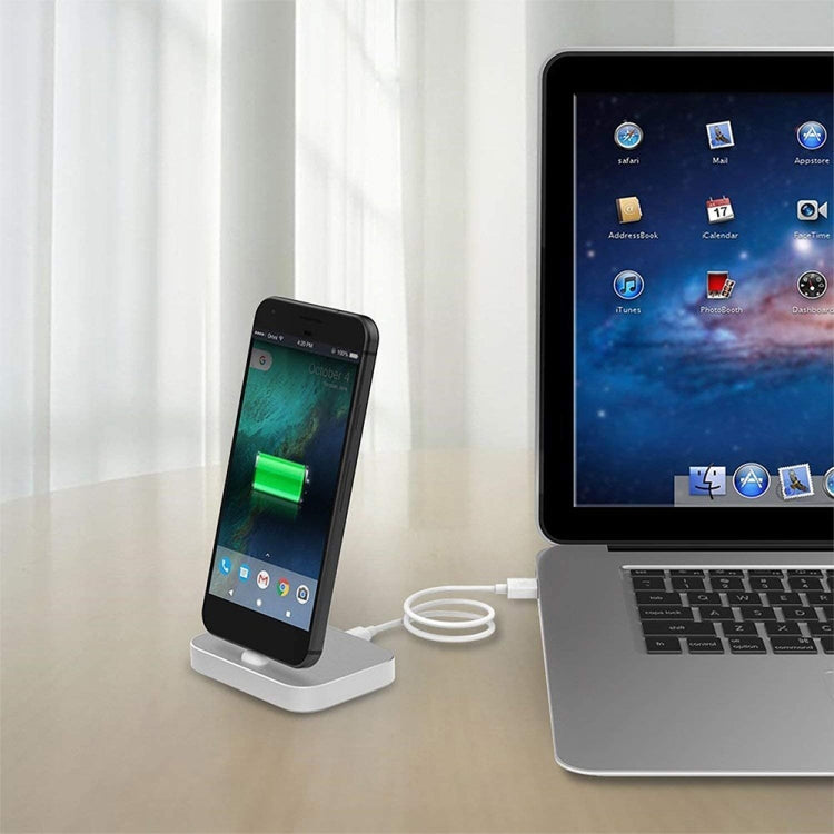USB-C / Type-C Aluminum Alloy Desktop Station Dock Charger, 1 – Aluminum Alloy, TPU