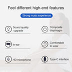 USB-C / Type-C Interface In Ear Wired Mega Bass Earphone with Mic – Durable Build, Easy to Use