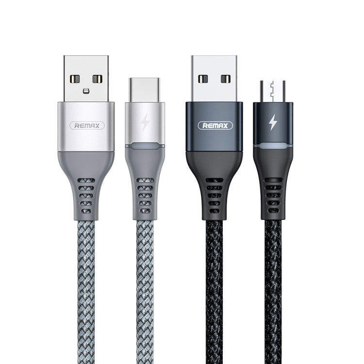 RC-152M 1m 2.4A USB to Micro USB Colorful Breathing Data Cable, Micro USB – Aluminum Alloy