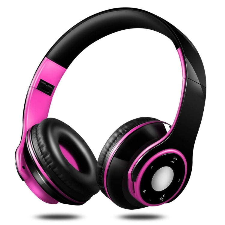 SG-8 Bluetooth 4.0 + EDR Headphones Wireless Over-ear TF Card FM Radio Stereo Music Headset with Mic – Bluetooth Rose Red