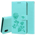 Rose Embossed Horizontal Flip PU Leather Case for Galaxy A10, with Holder & Card Slots & Wallet, For Samsung Galaxy A10 For Samsung Galaxy A10 Green