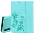 Rose Embossed Horizontal Flip PU Leather Case for Galaxy A50, with Holder & Card Slots & Wallet – Card Slot, Flip, Leather, For Samsung Galaxy A50 For Samsung Galaxy A50 Green