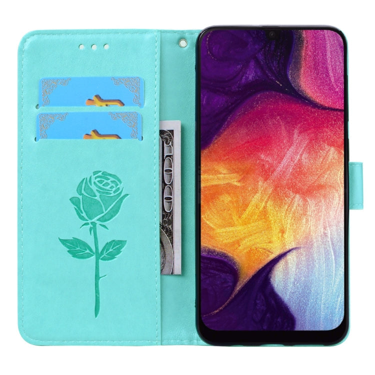 Rose Embossed Horizontal Flip PU Leather Case for Galaxy A50, with Holder & Card Slots & Wallet – Card Slot, Flip, Leather, For Samsung Galaxy A50