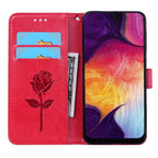 Rose Embossed Horizontal Flip PU Leather Case for Galaxy A50, with Holder & Card Slots & Wallet, For Samsung Galaxy A50