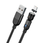 1m 3A Output USB to Micro USB 540 Degree Rotating Magnetic Data Sync Charging Cable, 1m Micro USB – Wear-resistant, Magnetic, Fast Charging