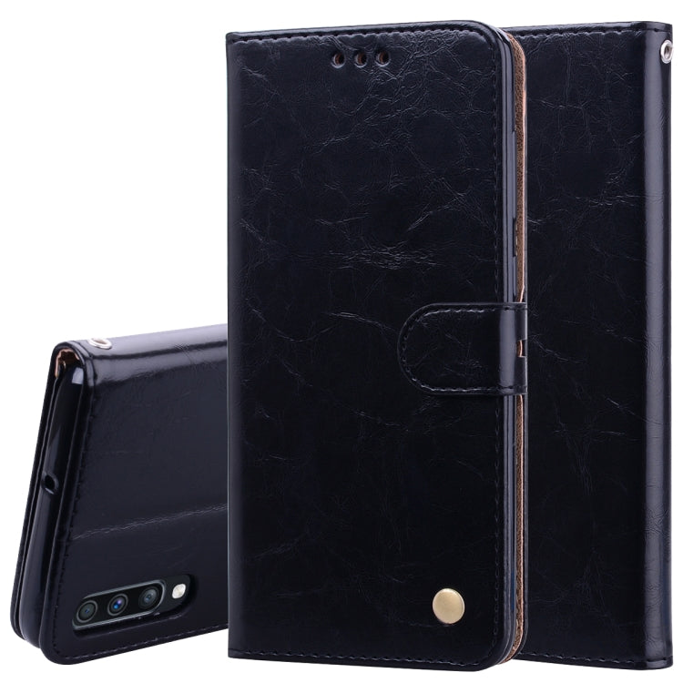 Business Style Oil Wax Texture Horizontal Flip Leather Case for Galaxy A70, with Holder & Card Slots & Wallet, For Galaxy A70 For Galaxy A70 Black