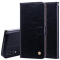 Business Style Oil Wax Texture Horizontal Flip Leather Case for Galaxy A70, with Holder & Card Slots & Wallet, For Galaxy A70 For Galaxy A70 Black