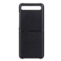 For Galaxy Z Flip Litchi Texture Leather Folding Protective Case Black