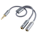 HY191 2 in 1 3.5mm Male to Microphone + Audio Female Braided Audio Cable, Length: 26cm, HY191 – Durable Build, Easy to Use