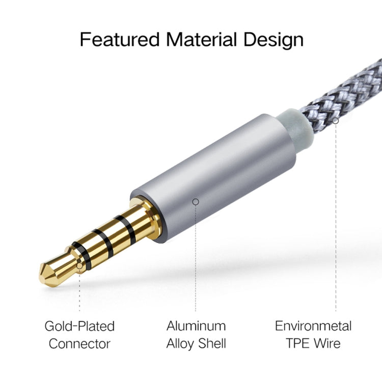 HY191 2 in 1 3.5mm Male to Microphone + Audio Female Braided Audio Cable, Length: 26cm, HY191 – Durable Build, Easy to Use