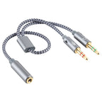 YH192 2 in 1 3.5mm Female to Microphone + Audio Male Braided Audio Cable, Length: 22cm, YH192 – Durable Build, Easy to Use