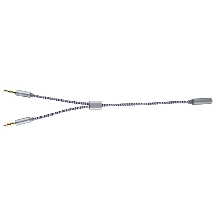 YH192 2 in 1 3.5mm Female to Microphone + Audio Male Braided Audio Cable, Length: 22cm, YH192 – Durable Build, Easy to Use