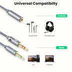 YH192 2 in 1 3.5mm Female to Microphone + Audio Male Braided Audio Cable, Length: 22cm, YH192 – Durable Build, Easy to Use