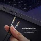 YH192 2 in 1 3.5mm Female to Microphone + Audio Male Braided Audio Cable, Length: 22cm, YH192 – Durable Build, Easy to Use