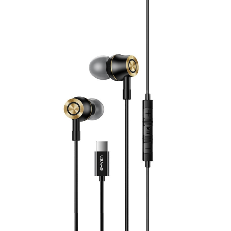 USAMS US-SJ482 EP-43 Wired In Ear USB-C / Type-C Interface Metal Digital HiFi Noise Reduction Earphones with Mic & Digital Chip, Length: 1.2m – Durable Build, Easy to Use