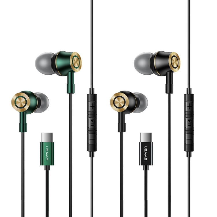 USAMS US-SJ482 EP-43 Wired In Ear USB-C / Type-C Interface Metal Digital HiFi Noise Reduction Earphones with Mic & Digital Chip, Length: 1.2m – Durable Build, Easy to Use