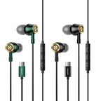 USAMS US-SJ482 EP-43 Wired In Ear USB-C / Type-C Interface Metal Digital HiFi Noise Reduction Earphones with Mic & Digital Chip, Length: 1.2m – Durable Build, Easy to Use