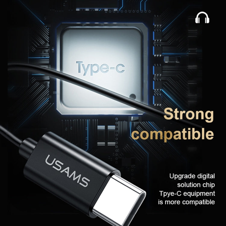 USAMS US-SJ482 EP-43 Wired In Ear USB-C / Type-C Interface Metal Digital HiFi Noise Reduction Earphones with Mic & Digital Chip, Length: 1.2m – Durable Build, Easy to Use