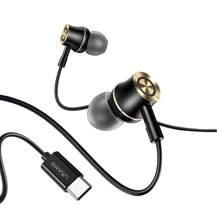 USAMS US-SJ482 EP-43 Wired In Ear USB-C / Type-C Interface Metal Digital HiFi Noise Reduction Earphones with Mic & Digital Chip, Length: 1.2m – Durable Build, Easy to Use