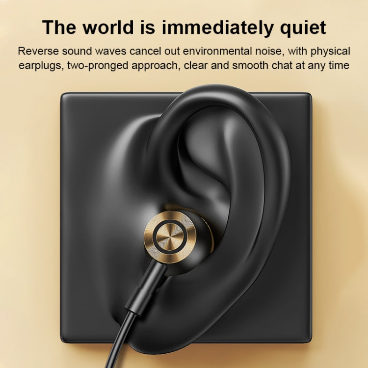USAMS US-SJ482 EP-43 Wired In Ear USB-C / Type-C Interface Metal Digital HiFi Noise Reduction Earphones with Mic & Digital Chip, Length: 1.2m – Durable Build, Easy to Use
