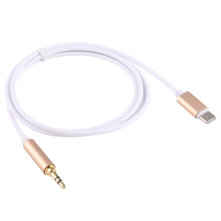 1m USB-C / Type-C to 3.5mm Male Audio Adapter Cable – Durable Build, Easy to Use Gold