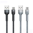RC-124m 1m 2.4A USB to Micro USB Aluminum Alloy Braid Fast Charging Data Cable, Micro USB – Fast Charging, Aluminum Alloy