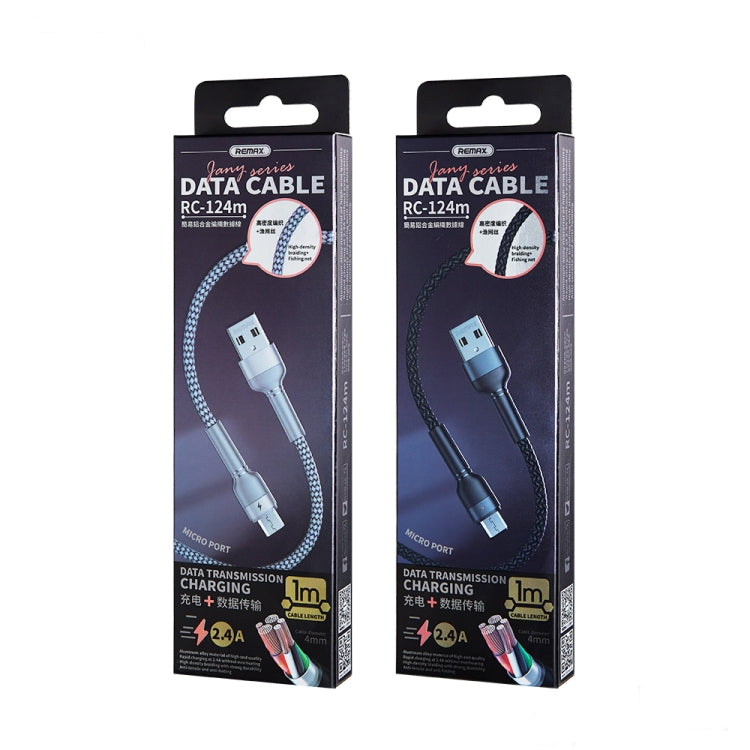 RC-124m 1m 2.4A USB to Micro USB Aluminum Alloy Braid Fast Charging Data Cable, Micro USB – Fast Charging, Aluminum Alloy