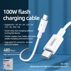Marlik Series RC-175c PD 100W USB-C / Type-C to USB-C / Type-C Interface Fast Charging Data Cable, Cable Length: 1m, 1m – Fast Charging, Data Transmission