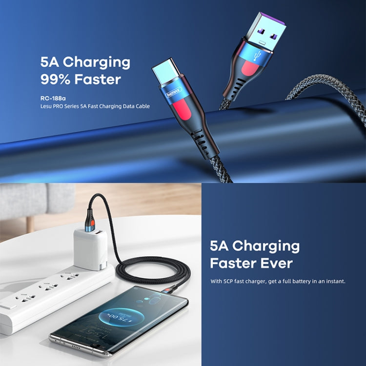 RC-188a Lesu Pro 1m 5A USB to USB-C / Type-C Aluminum Alloy Braid Fast Charging Data Cable, USB to USB-C / Type-C – Fast Charging, Aluminum Alloy