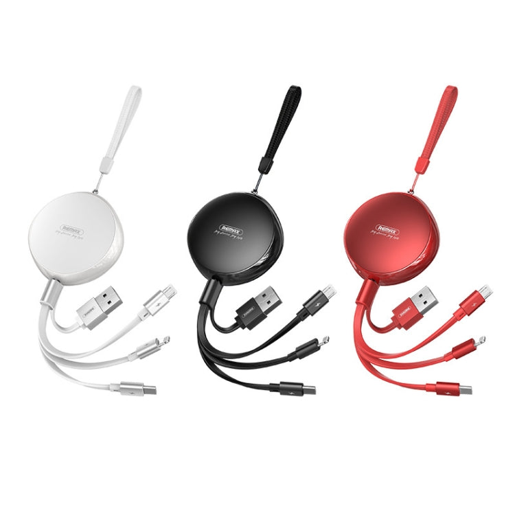 RC-185th Data Cable – 3 in 1 2.1A USB to 8 Pin + USB-C / Type-C + Micro USB Sury Series...