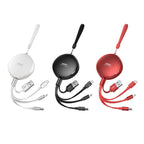 RC-185th Data Cable – 3 in 1 2.1A USB to 8 Pin + USB-C / Type-C + Micro USB Sury Series...