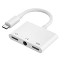 3 in 1 USB-C + 3.5mm + 3.5mm to USB-C Digital Charge Audio Adapter – Durable Build, Easy to Use