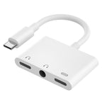 3 in 1 USB-C + 3.5mm + 3.5mm to USB-C Digital Charge Audio Adapter – Durable Build, Easy to Use