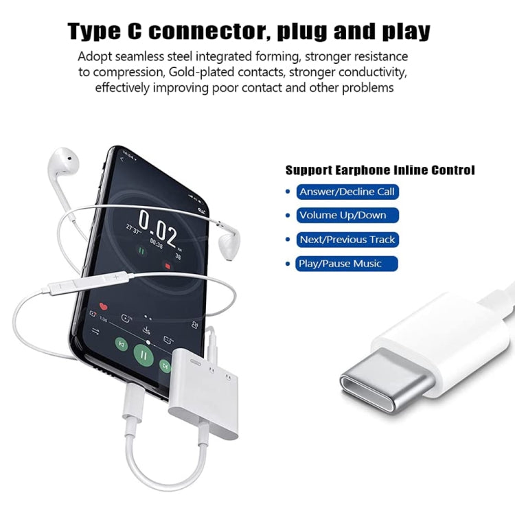 3 in 1 USB-C + 3.5mm + 3.5mm to USB-C Digital Charge Audio Adapter – Durable Build, Easy to Use