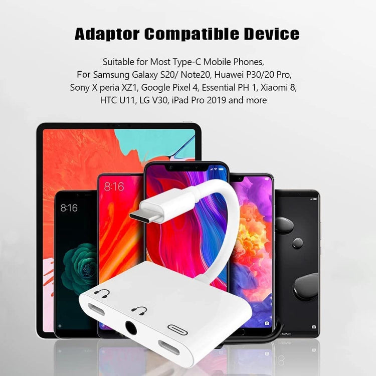 3 in 1 USB-C + 3.5mm + 3.5mm to USB-C Digital Charge Audio Adapter – Durable Build, Easy to Use
