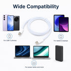 100W iPhone 16/15/17 Pro Max/iPad Type-C Male to Type-C Male Fast Charging Data Cable , also compatible with Xiaomi , Google , Honor and other devices, Length: 1m – Fast Charging