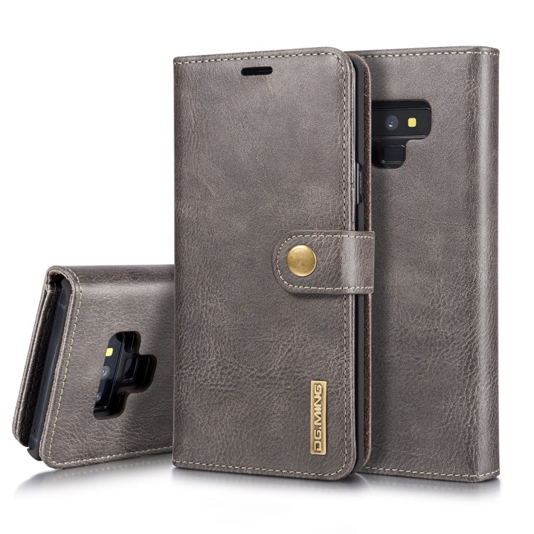 DG.MING Crazy Horse Texture Flip Detachable Magnetic Leather Case for Galaxy Note 9, with Holder & Card Slots & Wallet, Galaxy Note 9 Galaxy Note 9 Grey