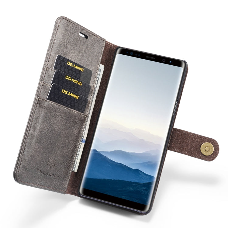 DG.MING Crazy Horse Texture Flip Detachable Magnetic Leather Case for Galaxy Note 9, with Holder & Card Slots & Wallet, Galaxy Note 9