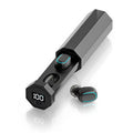 C1 Bluetooth 5.0 TWS Touch Polygonal Digital Display True Wireless Bluetooth Earphone with Charging Box, Polygonal Polygonal Black