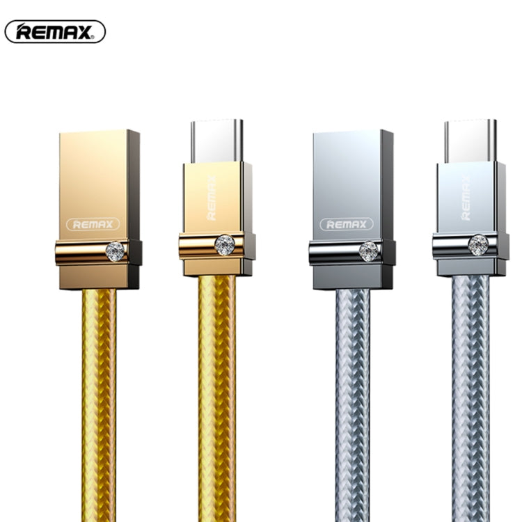 RC-091a 2.4A USB to USB-C / Type-C Golden Diamond Data Sync Charging Cable, Cable Length: 1m, RC-091a – Fast Charging